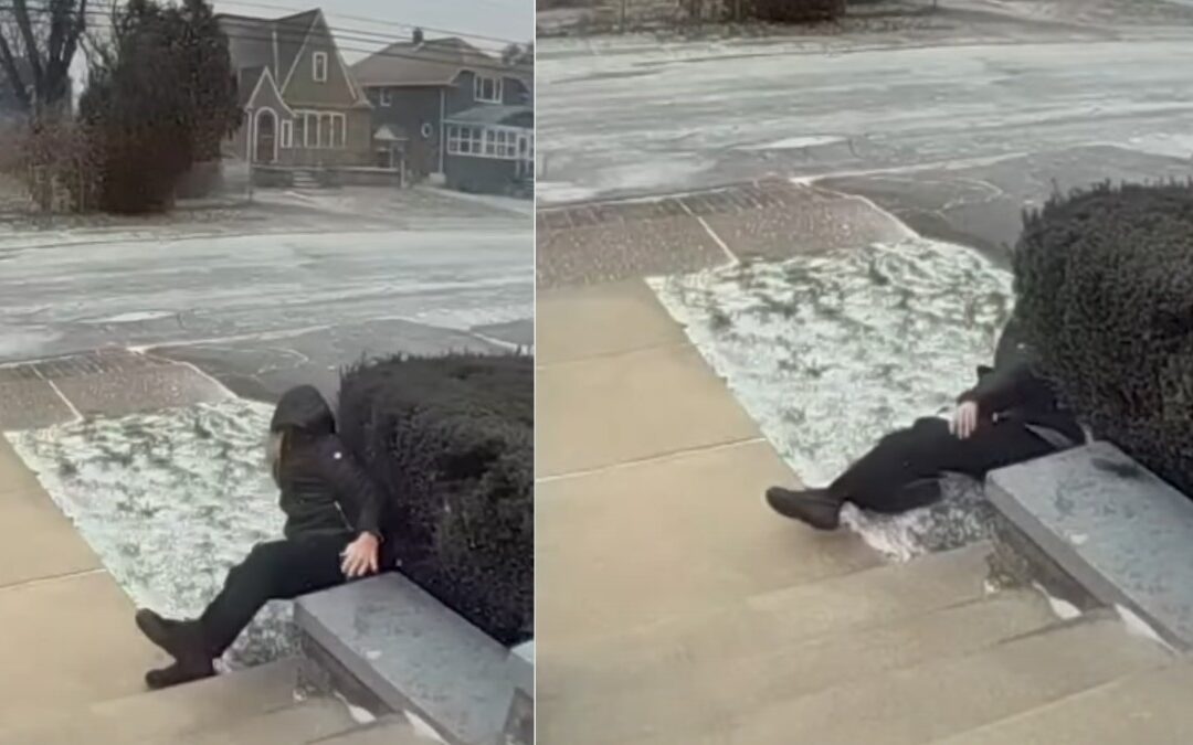 Abuelita se eleva varios metros por vientos fuertes en la tormenta invernal