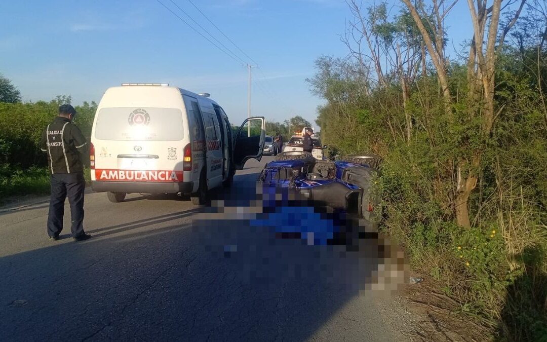 Trágica volcadura de cuatrimoto en Montemorelos deja una mujer muerta y un hombre herido