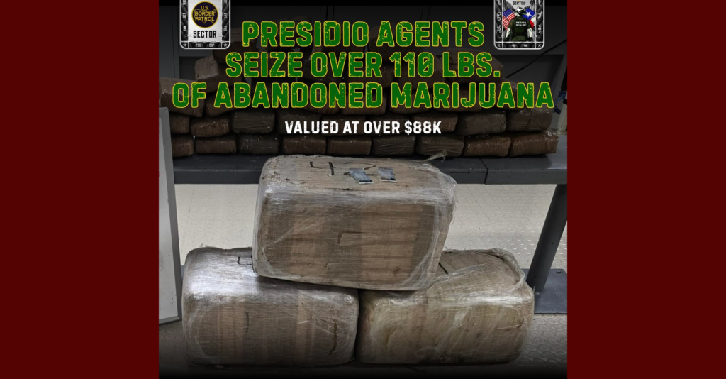 Incautación de 110 libras de marihuana cerca del Río Grande