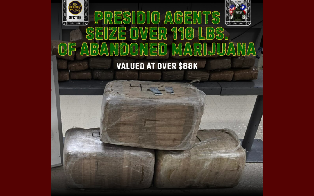 Incautación de 110 libras de marihuana cerca del Río Grande