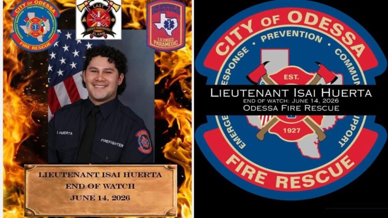 Departamento de Policía de Odessa rinde homenaje a bombero fallecido en el cumplimiento del deber