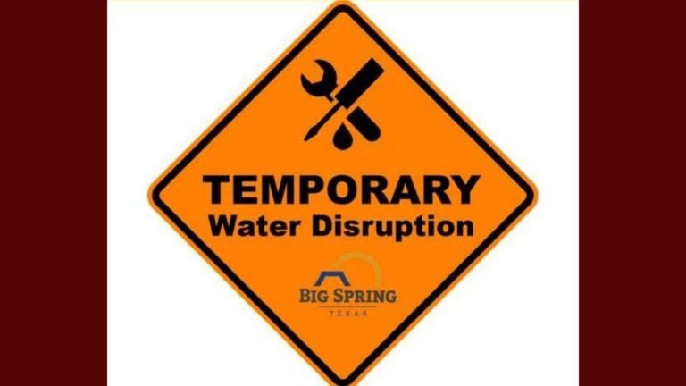 Ciudad de Big Spring anuncia interrupción temporal del servicio de agua por reparación de fuga en la zona del Airpark